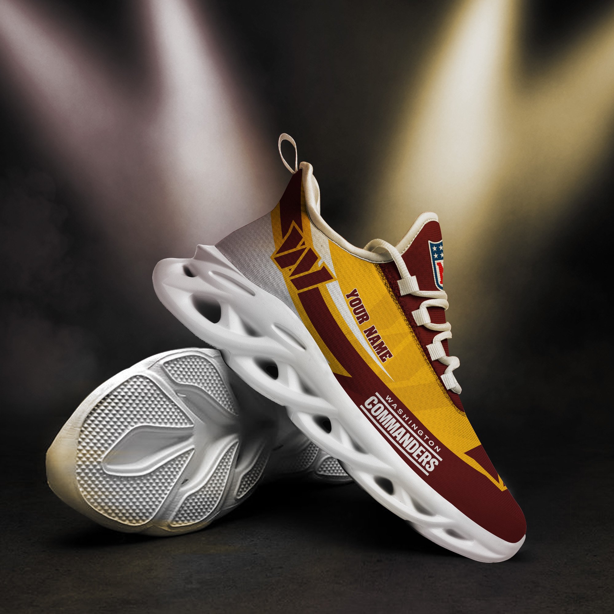 Washington Commanders White Max Soul Shoes 2026 Versions Custom Your Name, Sports Gift For Fan, Sport Gifts PH410