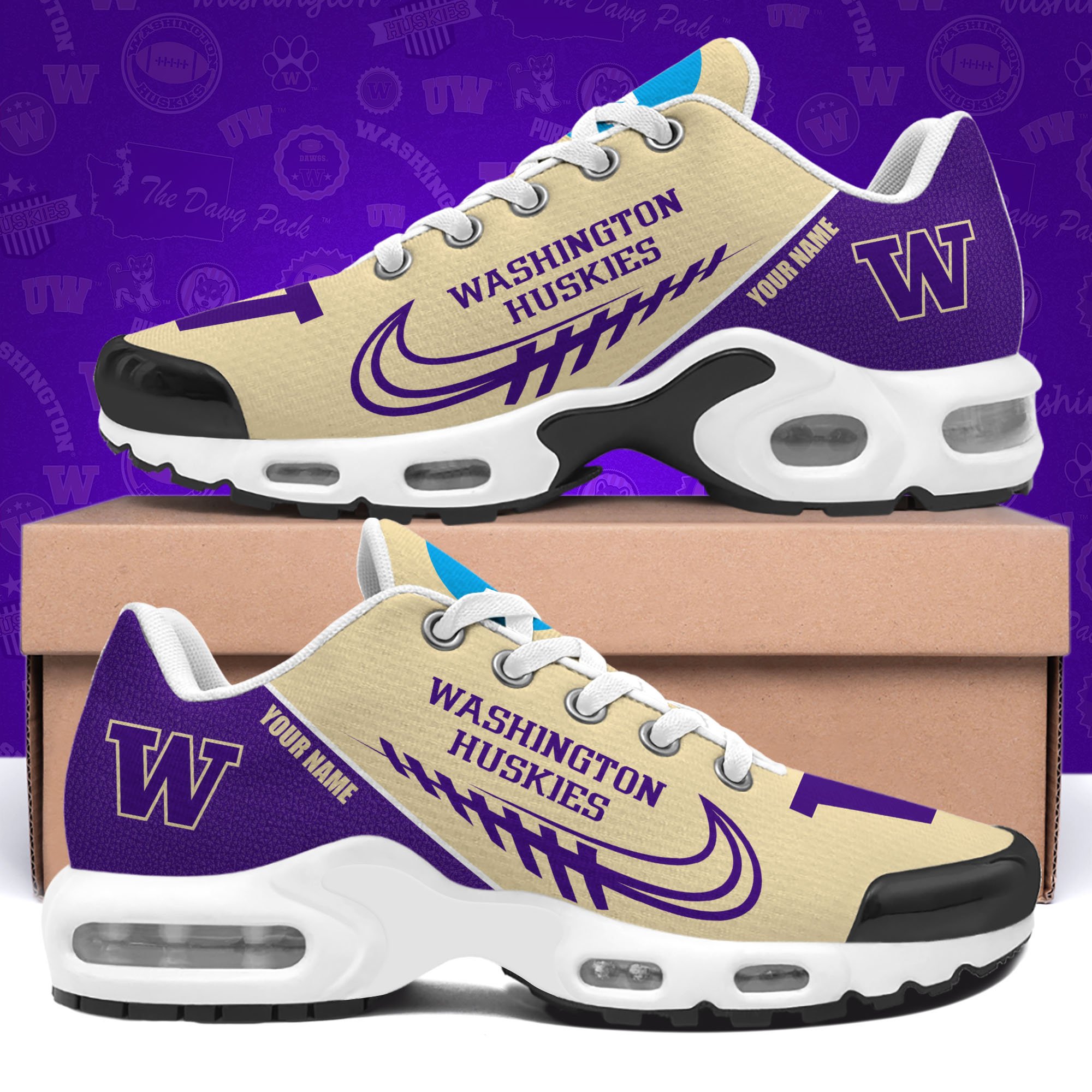 Washington Huskies TN Shoes Custom Your Name 514