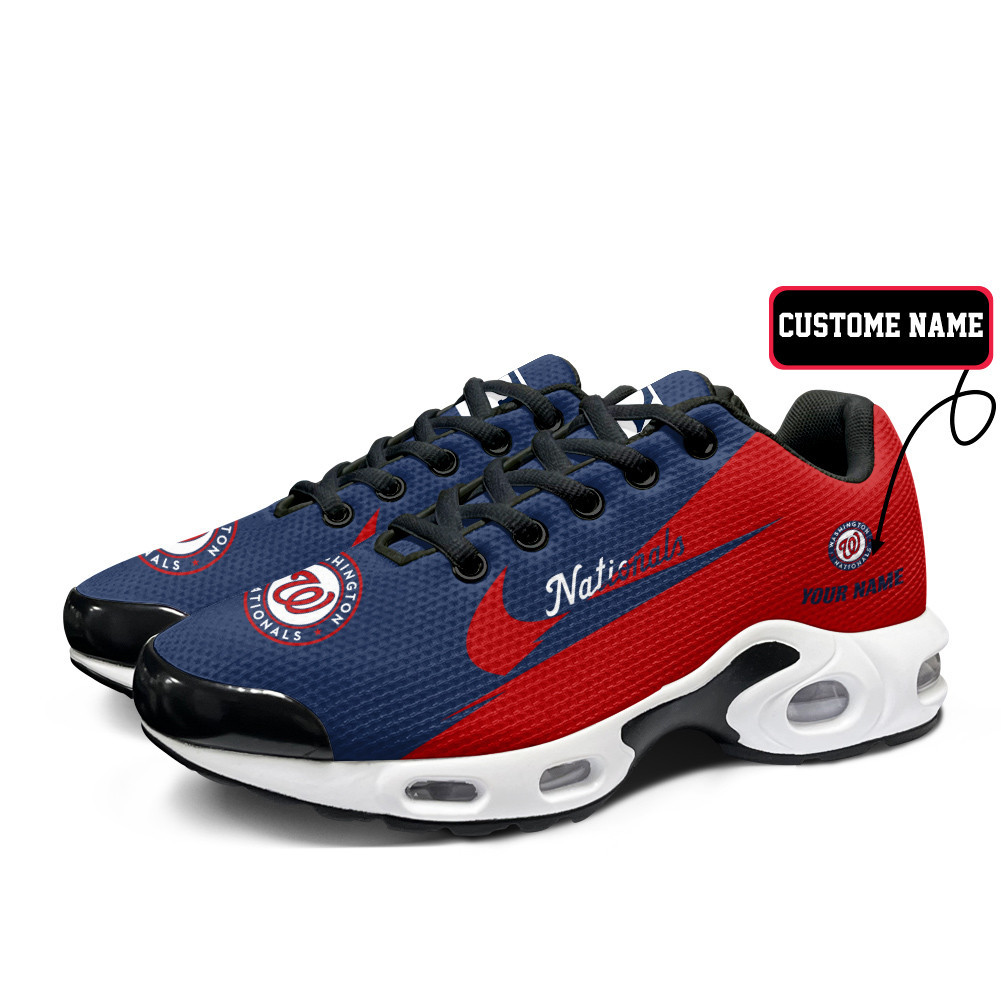 Washington Nationals Personalized Name Team Logo Wings Of God Pattern TN Shoes Air Cushion Sneakers