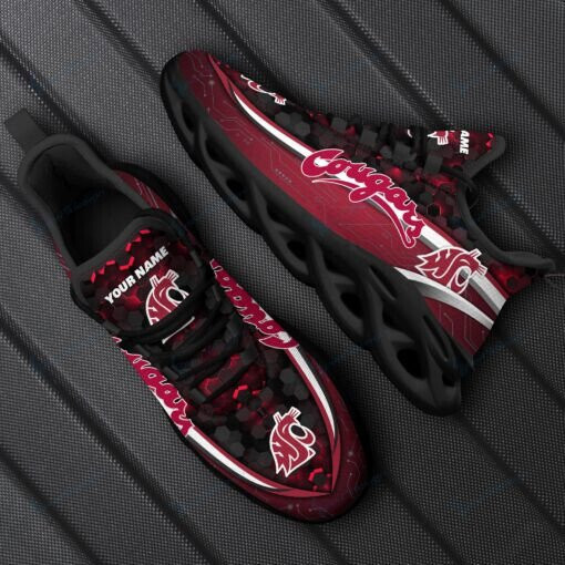 Washington State Cougars Personalized Max Soul YZ Running Sneakers 111
