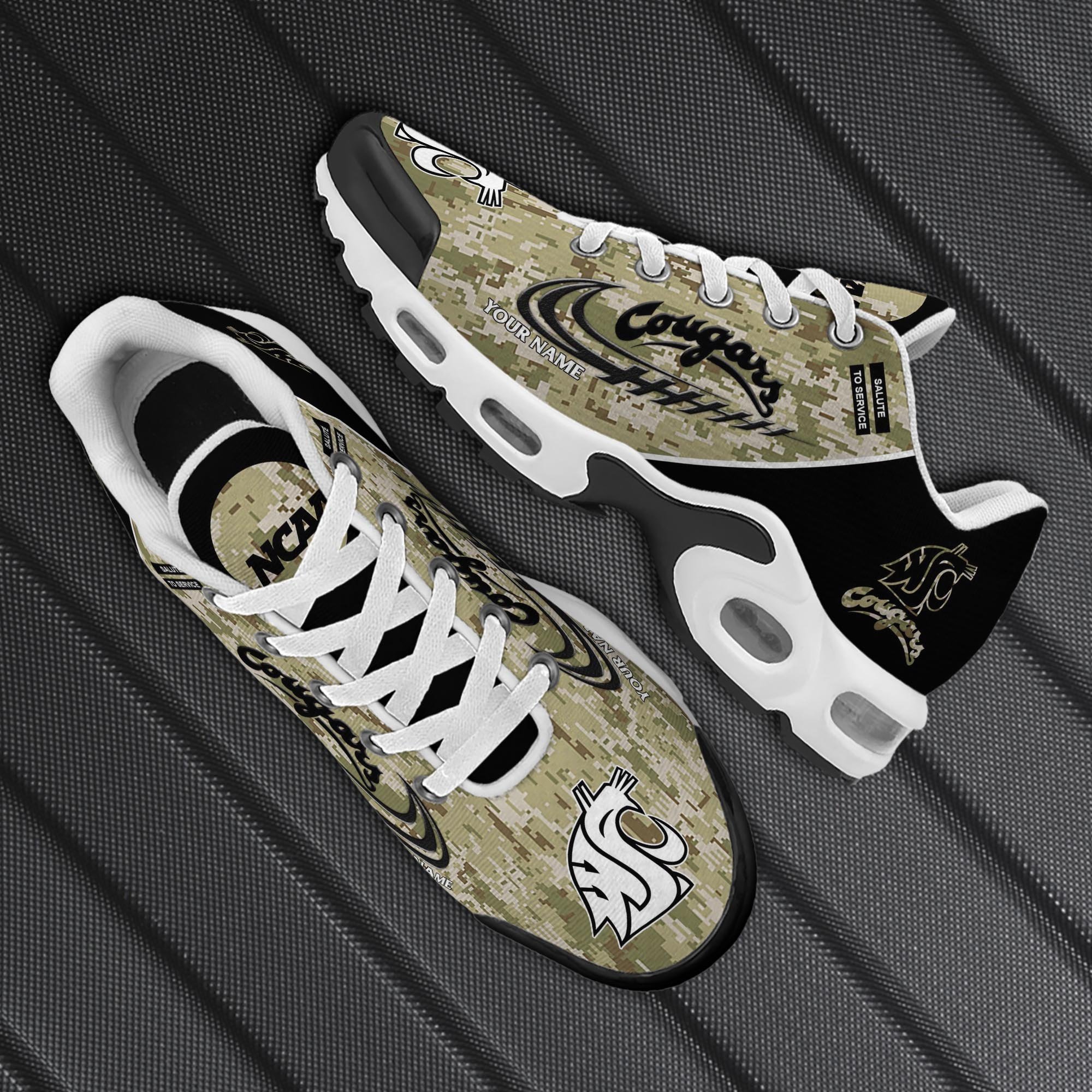 Washington State Cougars TN Shoes 2026 Version Custom Name, Camouflage Shoes, Gifts For Football Lovers PH636