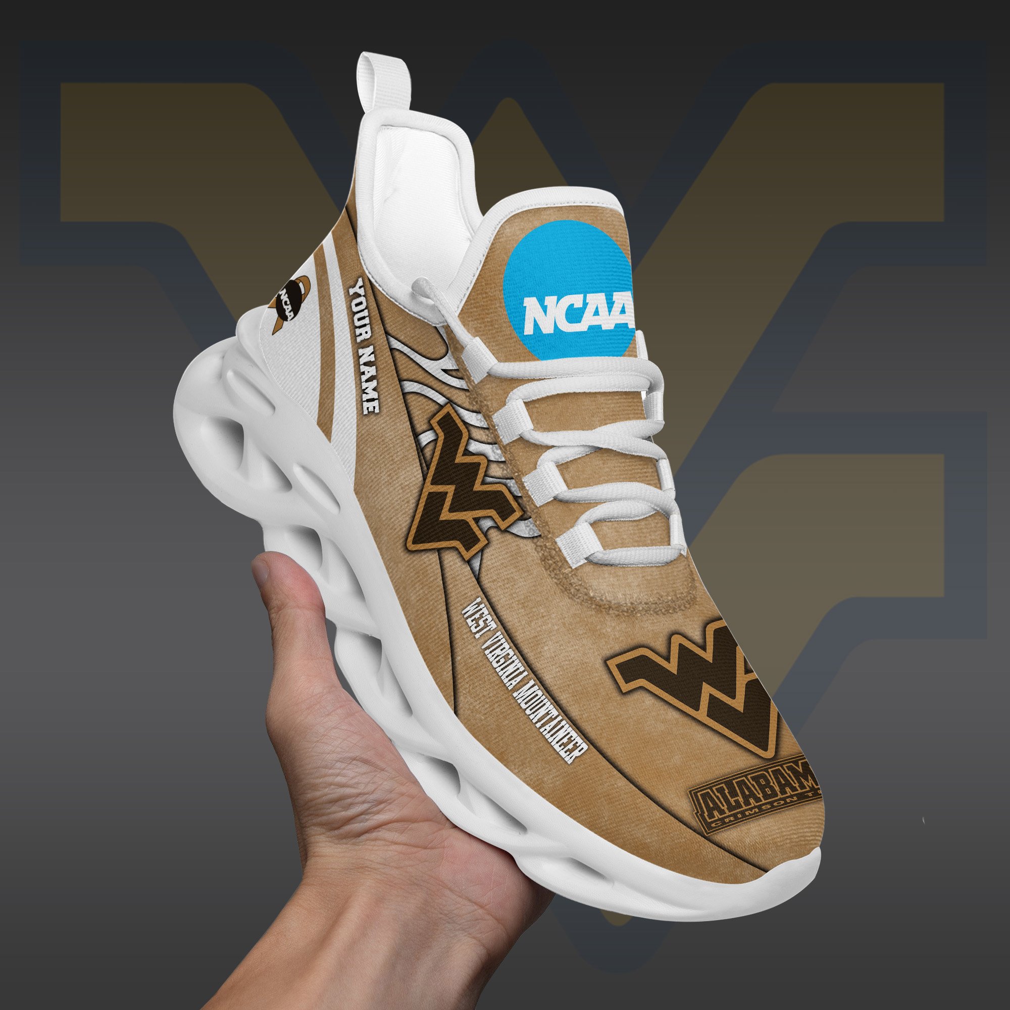 West Virginia Mountaineers Black Max Soul Shoes 2026 Versions Custom Your Name And Number 312