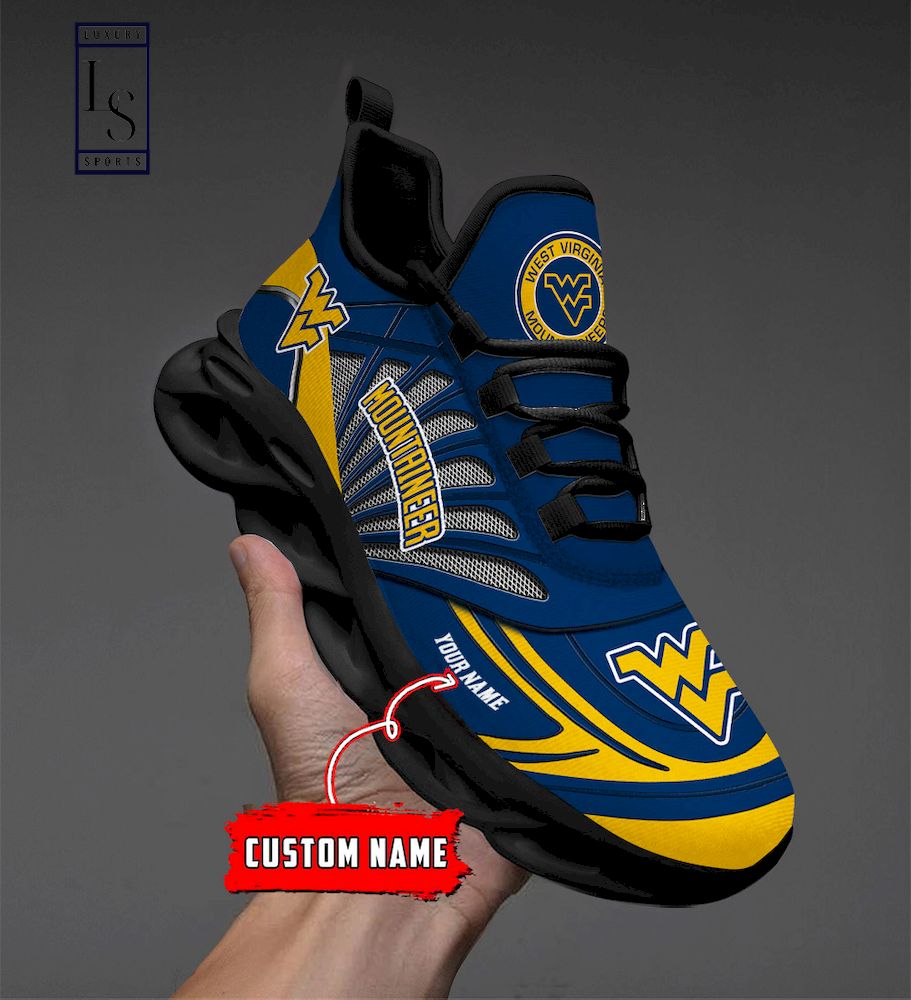 West Virginia Mountaineers Custom Name Max Soul Shoes