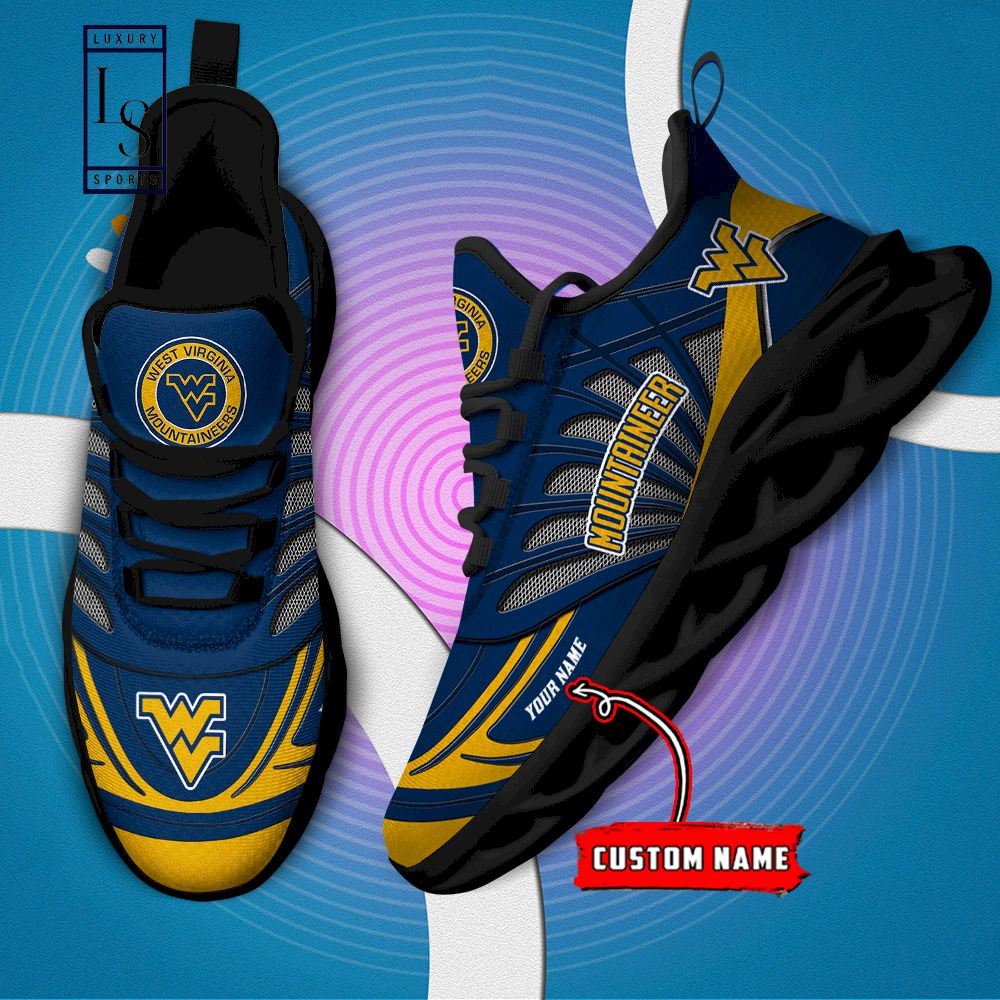 West Virginia Mountaineers Custom Name Max Soul Shoes