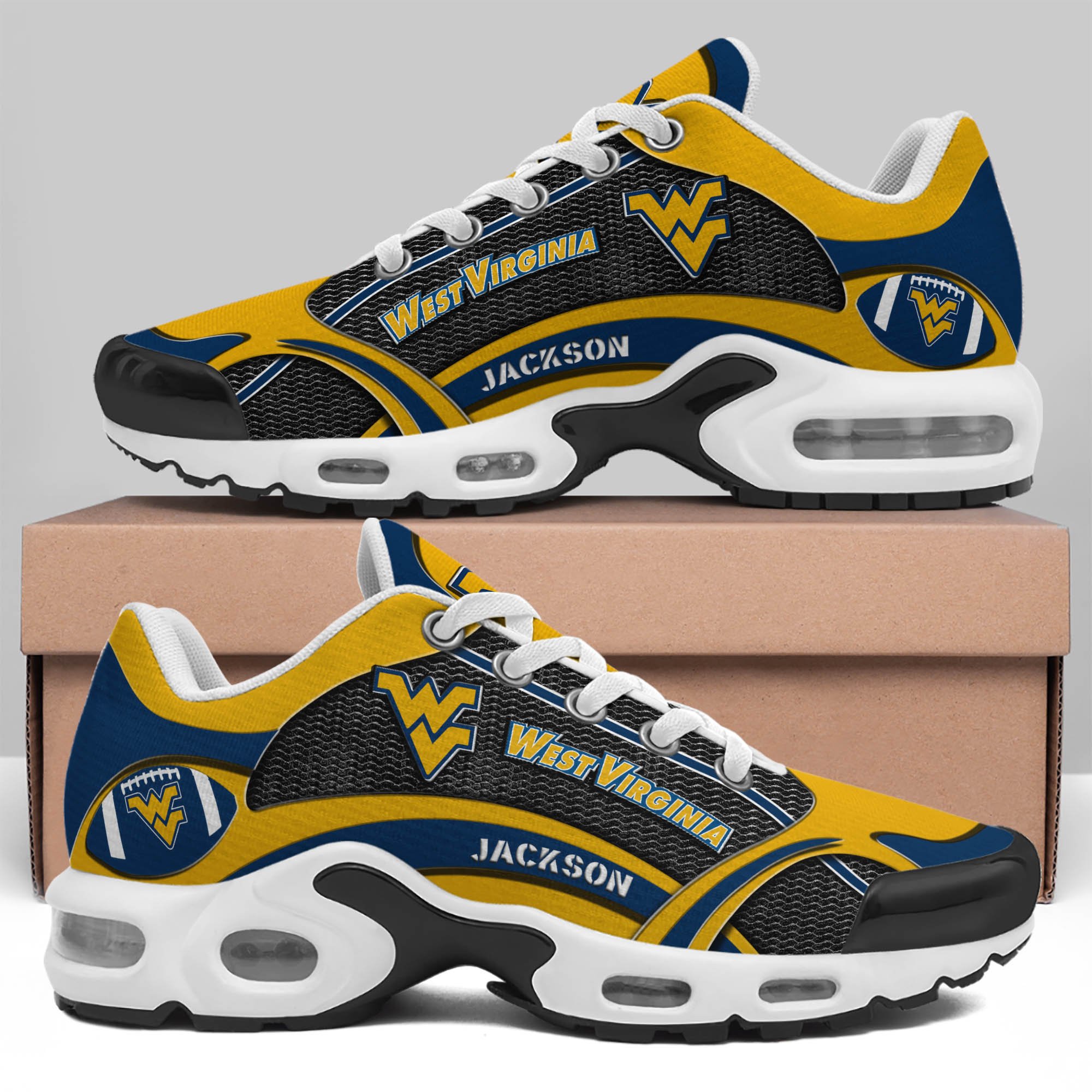 West Virginia Mountaineers Team TN Shoes 2026 Version Custom Name 889