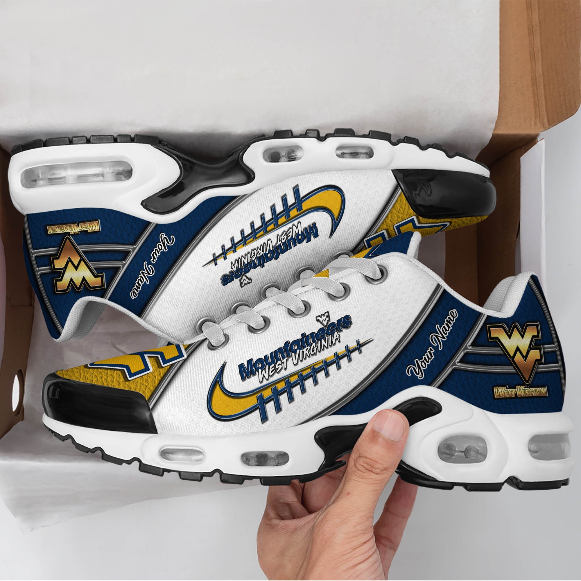 West Virginia Mountaineers TN Shoes 2026 Version Custom Your Name, Football Team Shoes, Football Shoes For Fans, Sport Gifts, Gifts For Lovers ETHY