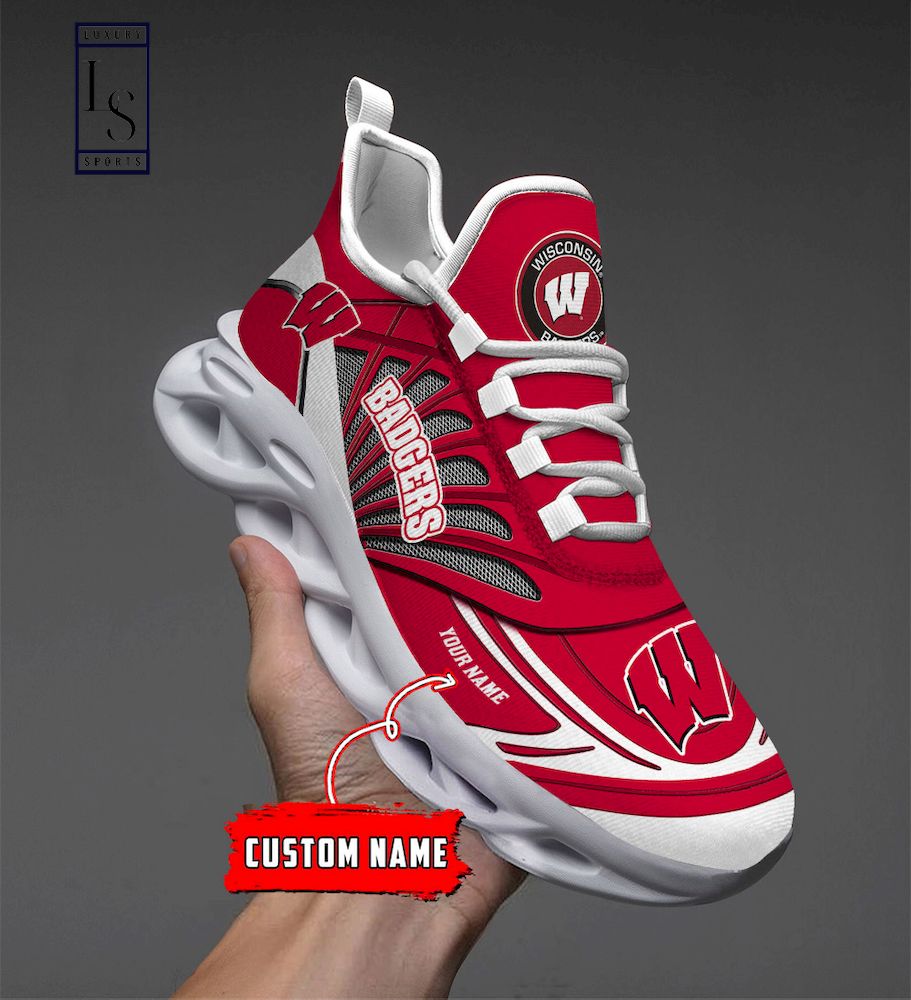 Wisconsin Badgers Custom Name Max Soul Shoes