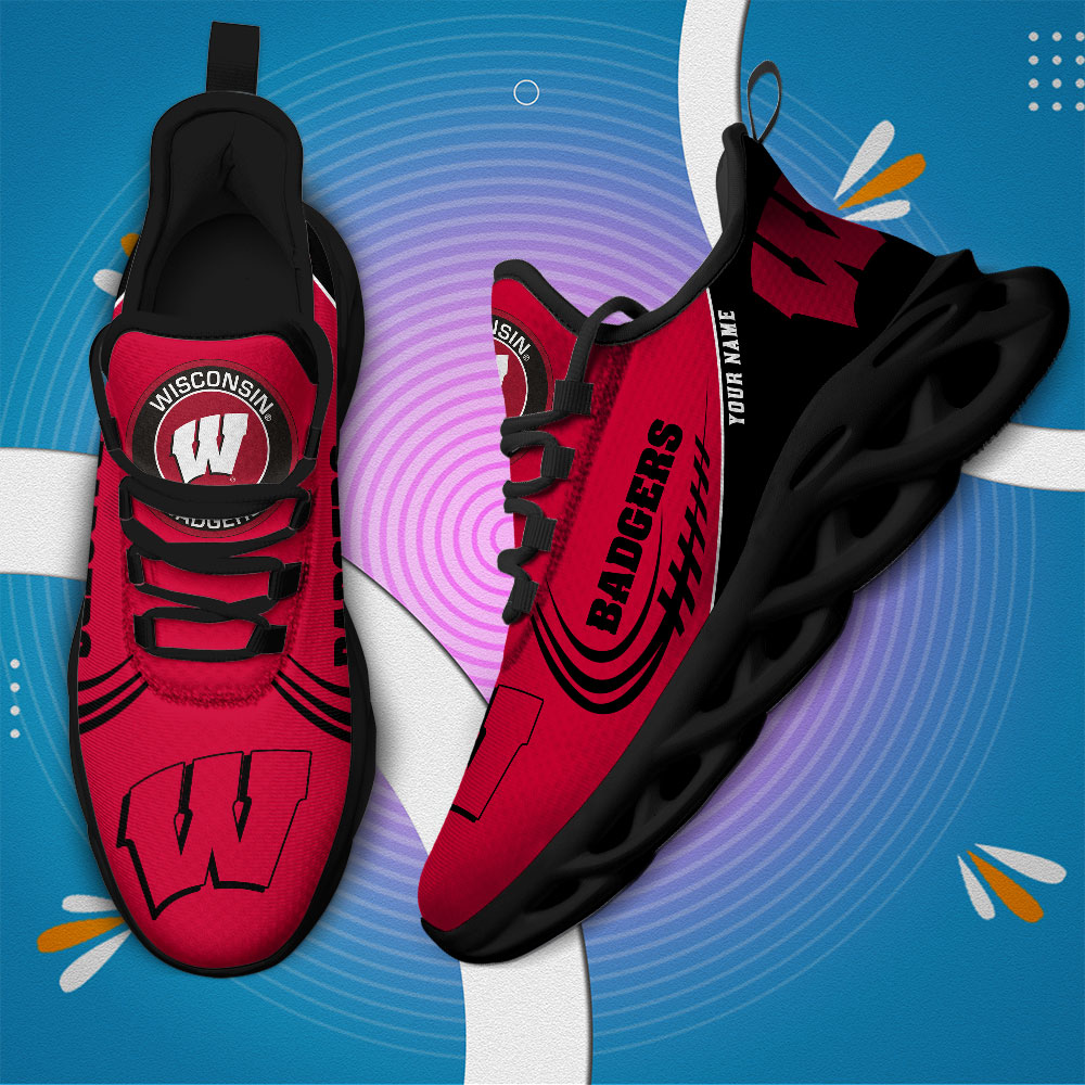 Wisconsin Badgers PERSONALIZED MAX SOUL SHOES T1