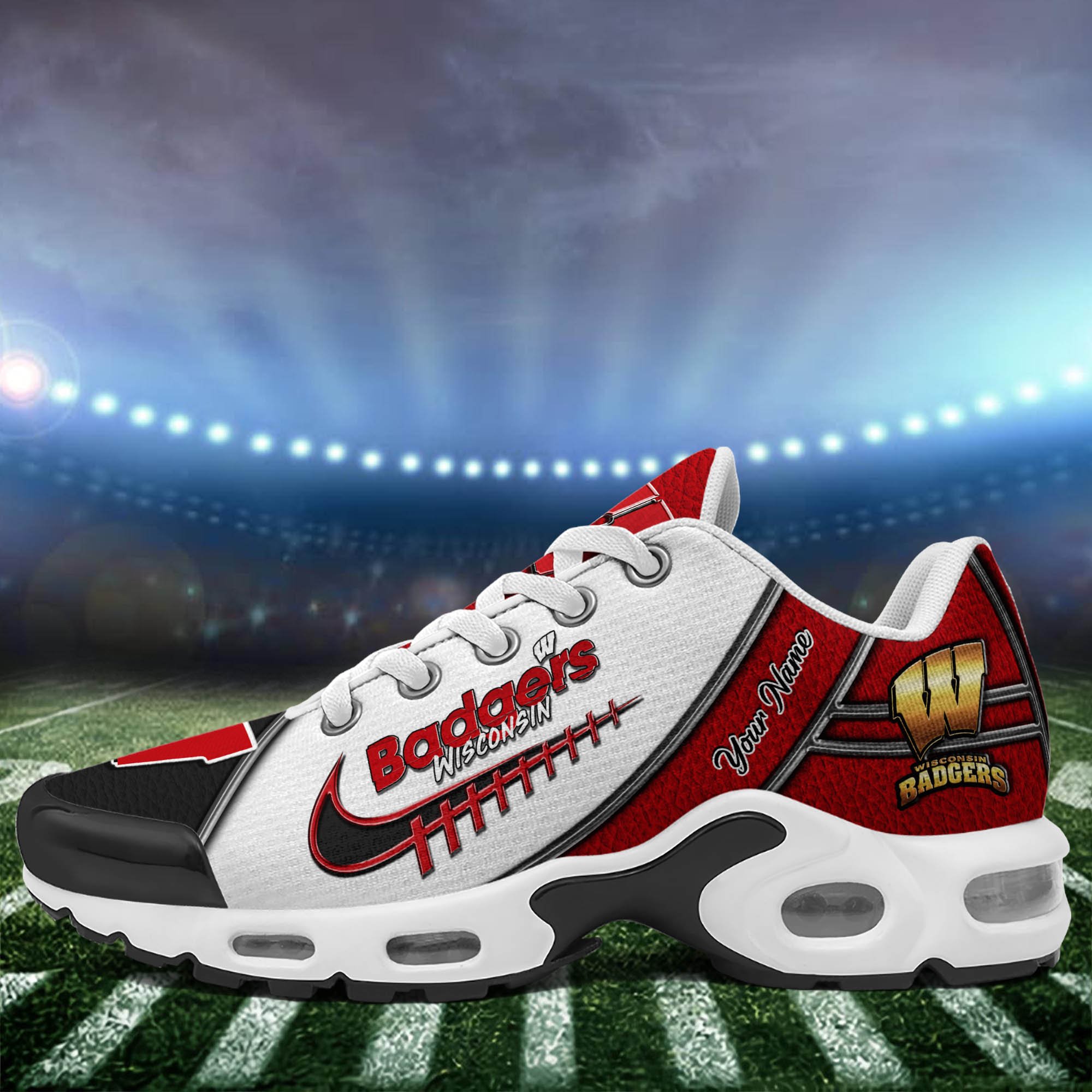 Wisconsin Badgers TN Shoes 2026 Version Custom Your Name, Football Team Shoes 516