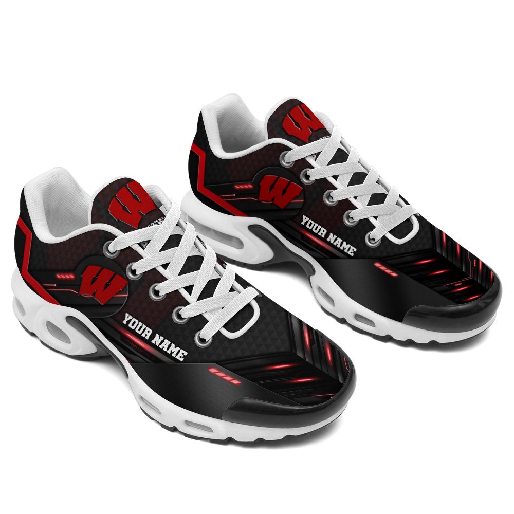 Wisconsin Badgers TN Shoes 2026 Version Personalized Your Name, Sport Shoes, Gifts For Sport Fans, Gifts For Him PH897